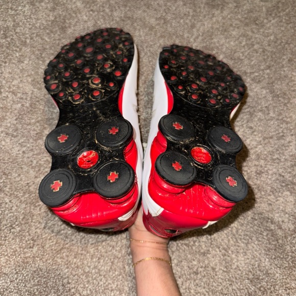 Nike Shox NZ Leather‎ White University Red Mens Running Shoes 378341-110 Size 10 - Picture 8 of 8